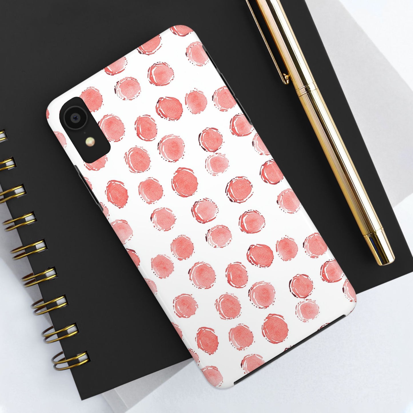 Trendy Spots | Pink Polka Dot Tough Phone Case