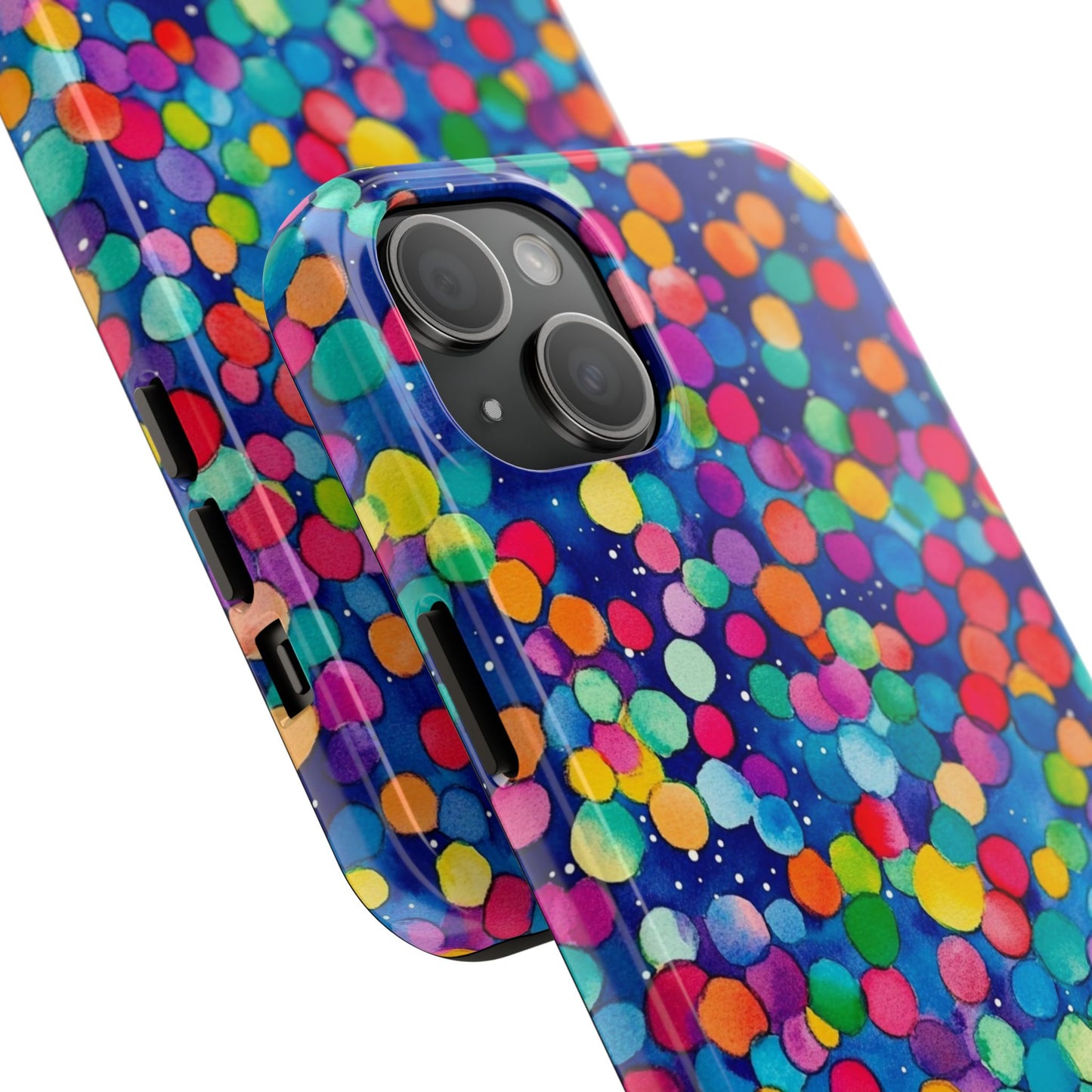 Trendy Spots | Colorful Blues Polka Dots Phone Case